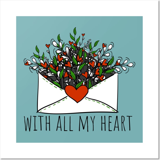 with all my heart Wall Art by YuliiaLestes